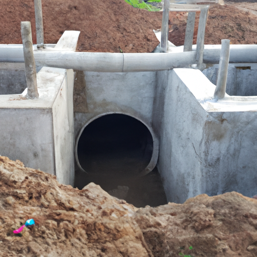 sewage system under construction